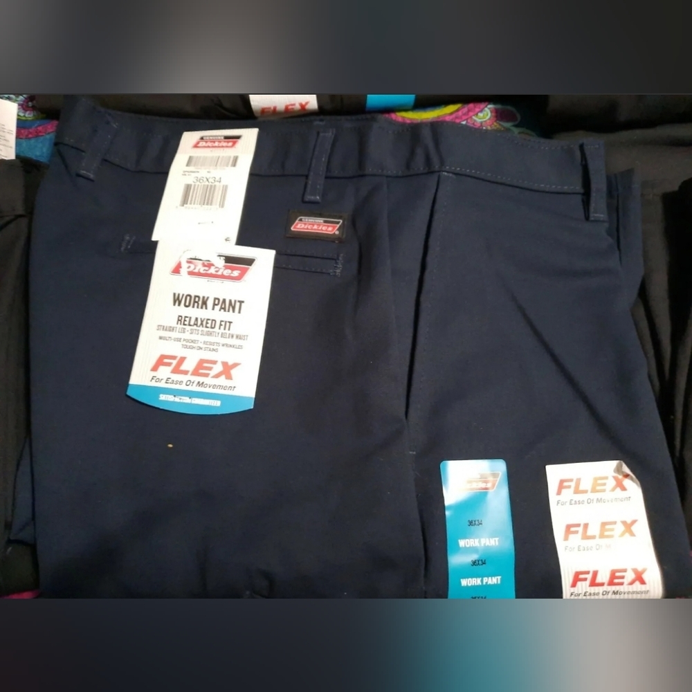 Dickies Mens Relaxed Fit Straight Leg Navy Work Pants Sizes NWT Pockets